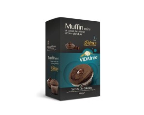Vidafree Alimenti senza Glutine Mini Muffin Cacao e Crema Gianduia 4x35 g
