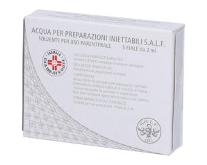Acqua per preparazioni iniettabili SALF 5 fiale da 2 ml - acqua sterile per uso parenterale