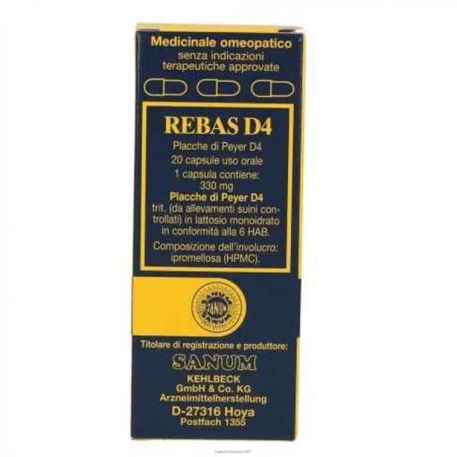 Sanum Rebas D4 integratore alimentare in capsule 20 pezzi Sanum Rebas D4 integratore alimentare in capsule 20 pezzi