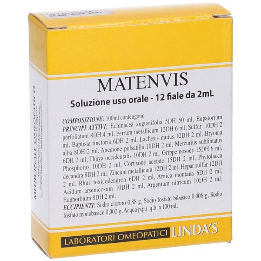 Matenvis Vis Linda trattamento in fiale 12 fiale da 2 millilitri Matenvis Vis Linda trattamento in fiale 12 fiale da 2 millilitri