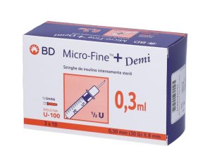 BD Micro-Fine + Demi 0.3 30 siringhe con insulina per glicemia - Corman Spa