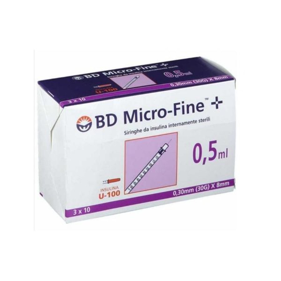 Becton Dickinson Siringa Insulina 0.5 ml Ago G30 30 Pezzi Becton Dickinson Siringa Insulina 0.5 ml Ago G30 30 Pezzi