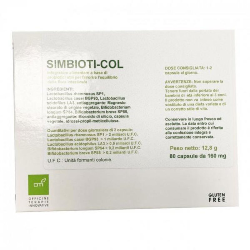Simbioti Col 80 Capsule Integratore Simbiotico Intestinale per Equilibrio della Flora Batterica e Benessere del Colon Oti Simbioti Col 80 Capsule Integratore Simbiotico Intestinale per Equilibrio della Flora Batterica e Benessere del Colon Oti