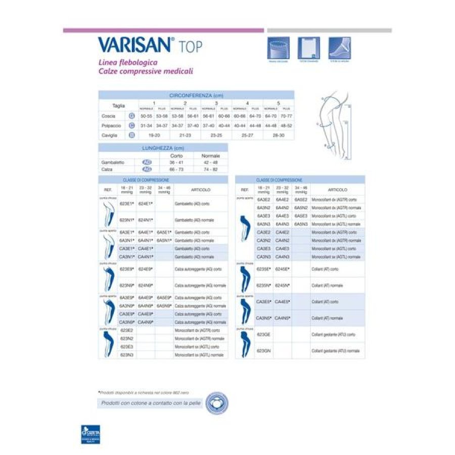 Varisan Top Fine K2 collant AG normale chiuso colore nero tg 2 calza elastica terapeutica classe 2 Varisan Top Fine K2 collant AG normale chiuso colore nero tg 2 calza elastica terapeutica classe 2