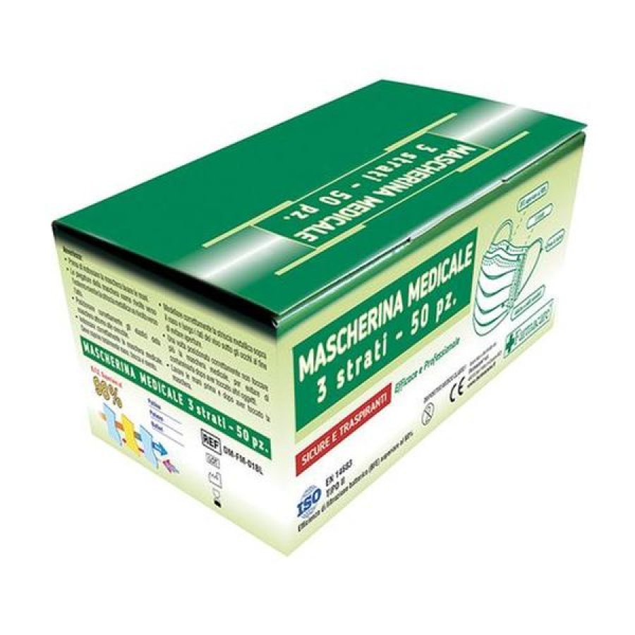 Mascherina protettiva 95 per cento monouso per adulti, confezione da 50 pezzi, codice 907910160 Mascherina protettiva 95 per cento monouso per adulti, confezione da 50 pezzi, codice 907910160