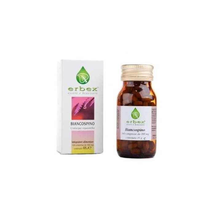 Biancospino Erbex 160 Compresse &ndash; Integratore Naturale Rilassante e Cardiotonico per il Benessere di Cuore e Pressione