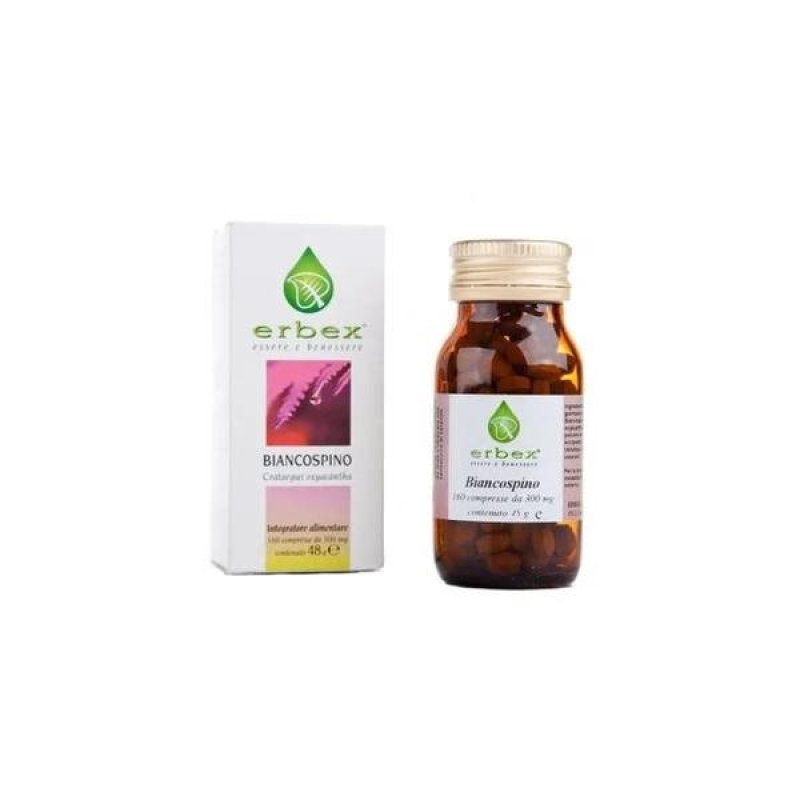 Biancospino Erbex 160 Compresse &ndash; Integratore Naturale Rilassante e Cardiotonico per il Benessere di Cuore e Pressione