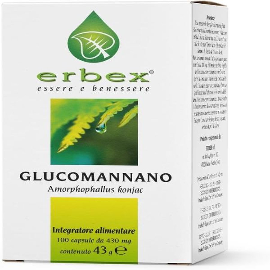 Erbex Glucomannano 160 Compresse Integratore Alimentare per Controllo del Peso e Senso di Sazietà Erbex Glucomannano 160 Compresse Integratore Alimentare per Controllo del Peso e Senso di Sazietà
