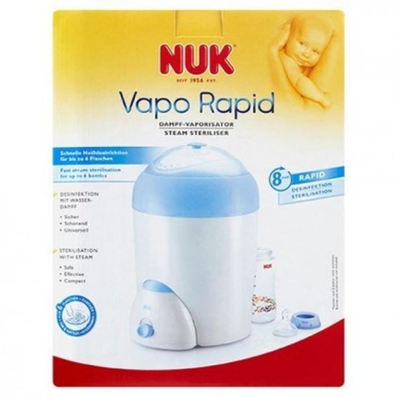 Nuk Vapo Rapid Sterilizzatore a Vapore Elettrico per Biberon e Accessori per Neonato, Sterilizzazione Rapida Fino a 6 Biberon Nuk Vapo Rapid Sterilizzatore a Vapore Elettrico per Biberon e Accessori per Neonato, Sterilizzazione Rapida Fino a 6 Biberon
