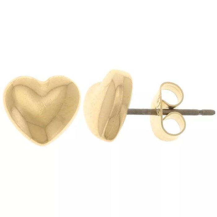 System 75 orecchini cuore dorato 2 pezzi - set orecchini per foratura lobi System 75 orecchini cuore dorato 2 pezzi - set orecchini per foratura lobi