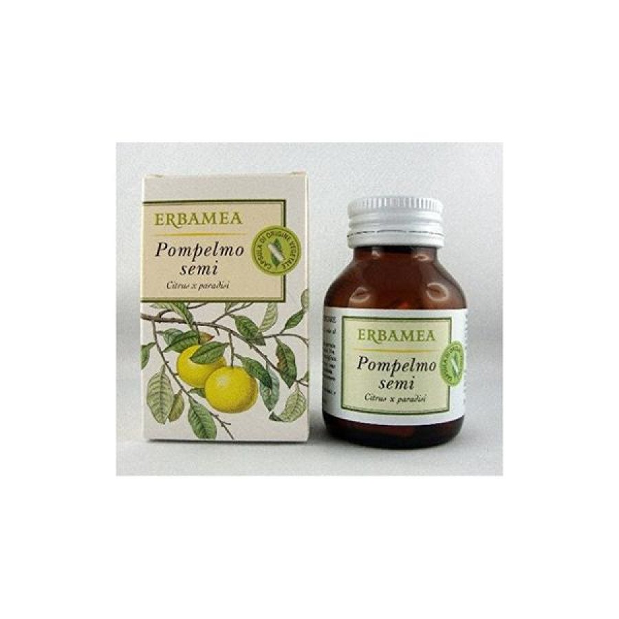 Erbamea Pompelmo Semi 50 capsule vegetali - integratore semi di pompelmo per equilibrio microbico e difese Erbamea Pompelmo Semi 50 capsule vegetali - integratore semi di pompelmo per equilibrio microbico e difese