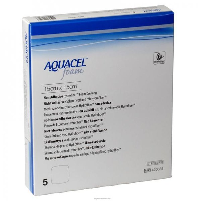 Aquacel Foam medicazione in schiuma non adesiva 15x15 cm per ferite e ulcere – confezione 5 pezzi Aquacel Foam medicazione in schiuma non adesiva 15x15 cm per ferite e ulcere – confezione 5 pezzi