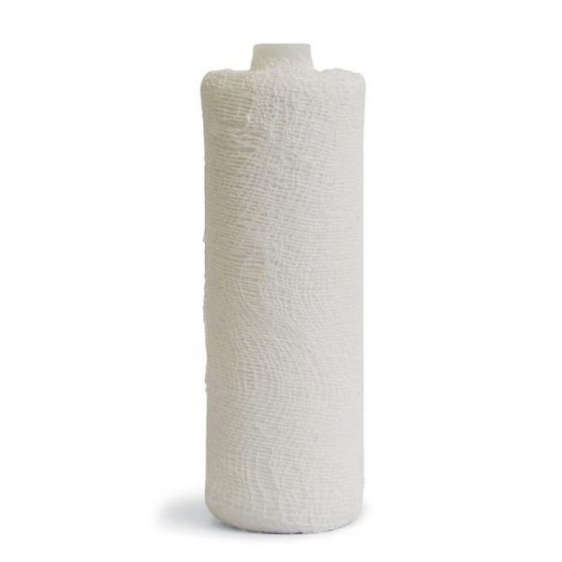 Benda Eurozinc all&rsquo;ossido di zinco dieci centimetri per dieci metri per fasciature compressive, trattamento ulcere venose e sollievo gambe gonfie