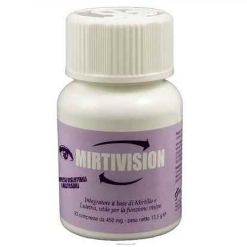 Mirtivision 450 mg 30 Compresse Integratore Alimentare per la Vista a Base di Mirtillo Mirtivision 450 mg 30 Compresse Integratore Alimentare per la Vista a Base di Mirtillo