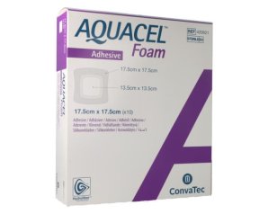 Aquacel Ag Foam Medicazione in Schiuma con Argento Adesiva 17,5 x 17,5 cm per Ferite e Ulcere Cutanee