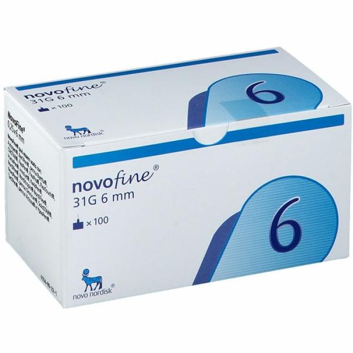 Bb Farma Ago Per Penna Da Insulina Novofine Gauge 31 Lunghezza 6 Mm 100 Pezzi