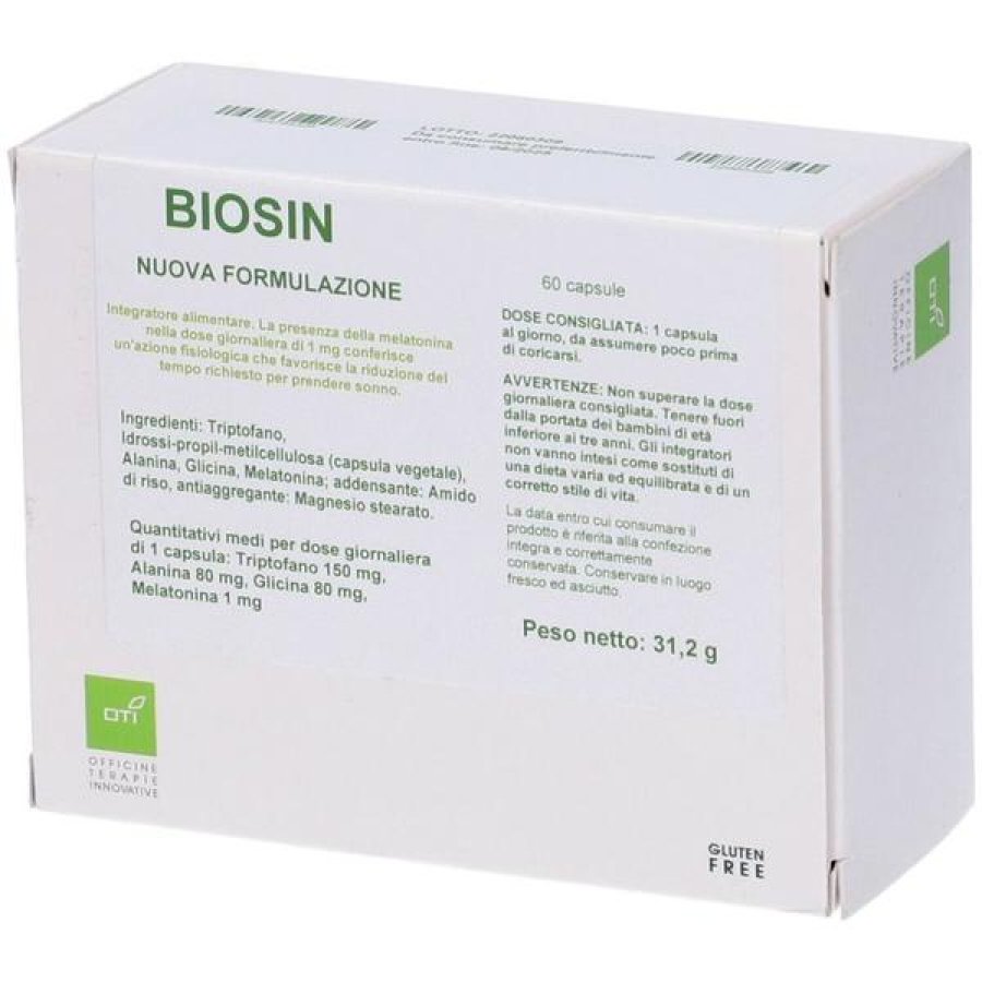 Biosin OTI Integratore Alimentare 60 Capsule da 500 mg per il Benessere Generale dell’Organismo Biosin OTI Integratore Alimentare 60 Capsule da 500 mg per il Benessere Generale dell’Organismo