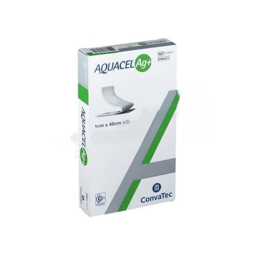 Aquacel Ag+ Extra 1 x 45 cm 5 pz medicazione avanzata con argento per ferite essudanti Aquacel Ag+ Extra 1 x 45 cm 5 pz medicazione avanzata con argento per ferite essudanti