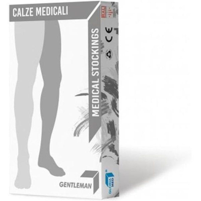 Gloriamed Gent 199 Gambaletto a Compressione Graduata, Calza Elastica Medicale Preventiva Uomo Donna, Taglia L Lunga Colore Beige