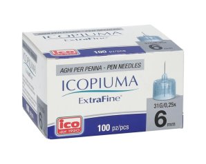 Icopiuma Extra Fine Aghi Per Penna Da Insulina 31 G 0,25 x 6 mm 100 Pezzi
