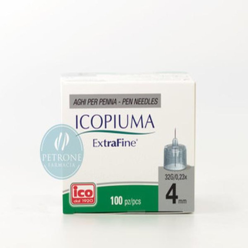 Icopiuma ExtraFine - Aghi Per Penna Da Insulina G32 0,23 x 4 mm 100 Pezzi Icopiuma ExtraFine - Aghi Per Penna Da Insulina G32 0,23 x 4 mm 100 Pezzi