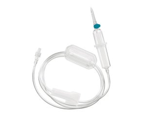 Deflussore sterile con ago e roller - set per infusione endovenosa monouso