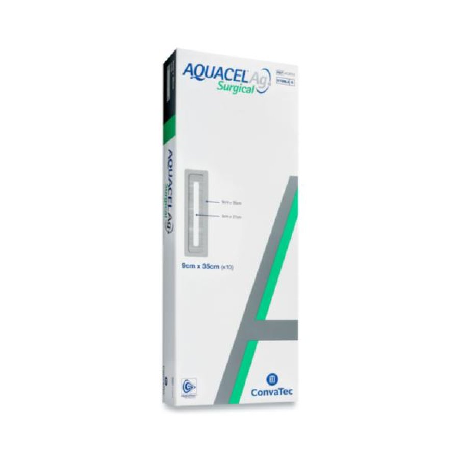Aquacel Ag Surgical 9x25 cm 10 pezzi - medicazione post chirurgica con argento antimicrobico Aquacel Ag Surgical 9x25 cm 10 pezzi - medicazione post chirurgica con argento antimicrobico