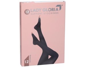 Ladygloria 12 Calze Autoreggenti Elastiche da Donna a Compressione Leggera Taglia 3