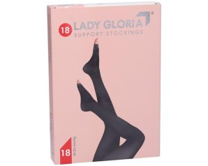 Ladygloria 18 collant a compressione graduata da donna colore nero taglia 2, supporto leggero 18 millimetri di mercurio