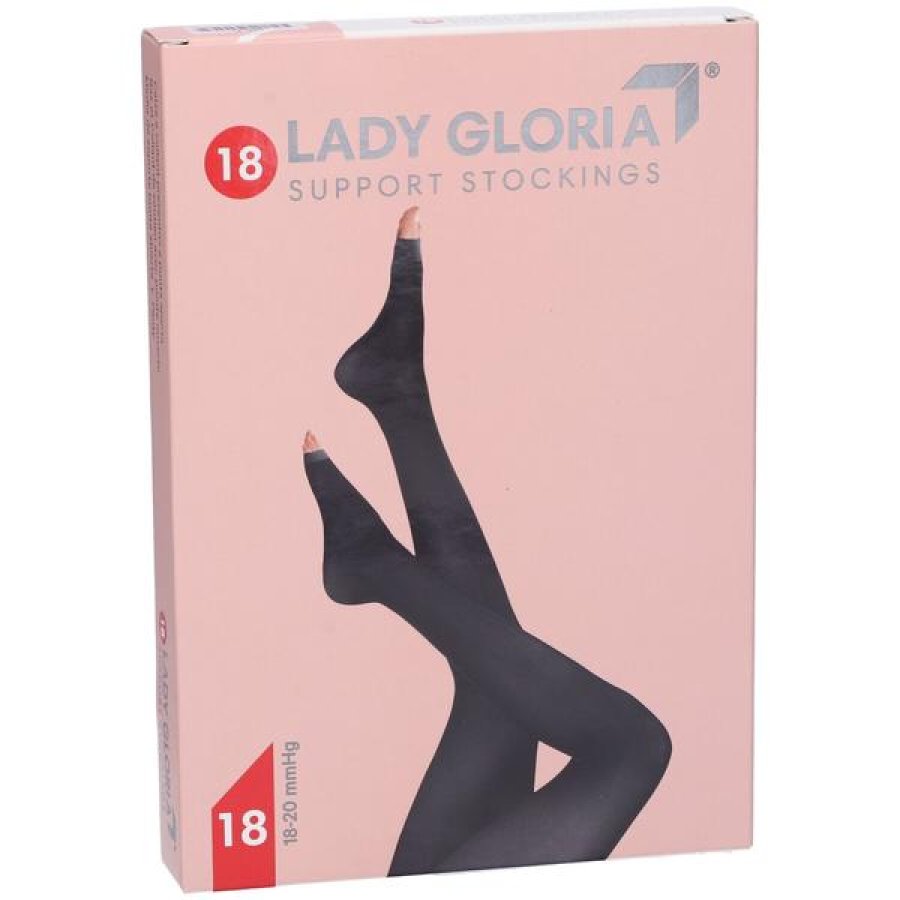 Ladygloria 18 collant a compressione graduata da donna colore nero taglia 2, supporto leggero 18 millimetri di mercurio Ladygloria 18 collant a compressione graduata da donna colore nero taglia 2, supporto leggero 18 millimetri di mercurio