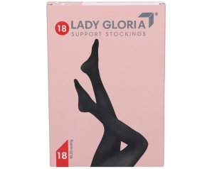 Ladygloria 18 Gambaletto a Compressione Graduata Nero Taglia 5 Calze Elastiche Riposanti Donna