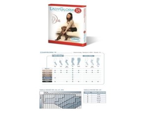 Ladygloria Calze Autoreggenti Donna 18 mmHg Punta Aperta Taglia 1 Reggicalze Elastiche a Compressione Graduata