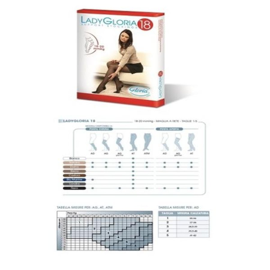 Ladygloria Calze Autoreggenti Donna 18 mmHg Punta Aperta Taglia 1 Reggicalze Elastiche a Compressione Graduata Ladygloria Calze Autoreggenti Donna 18 mmHg Punta Aperta Taglia 1 Reggicalze Elastiche a Compressione Graduata