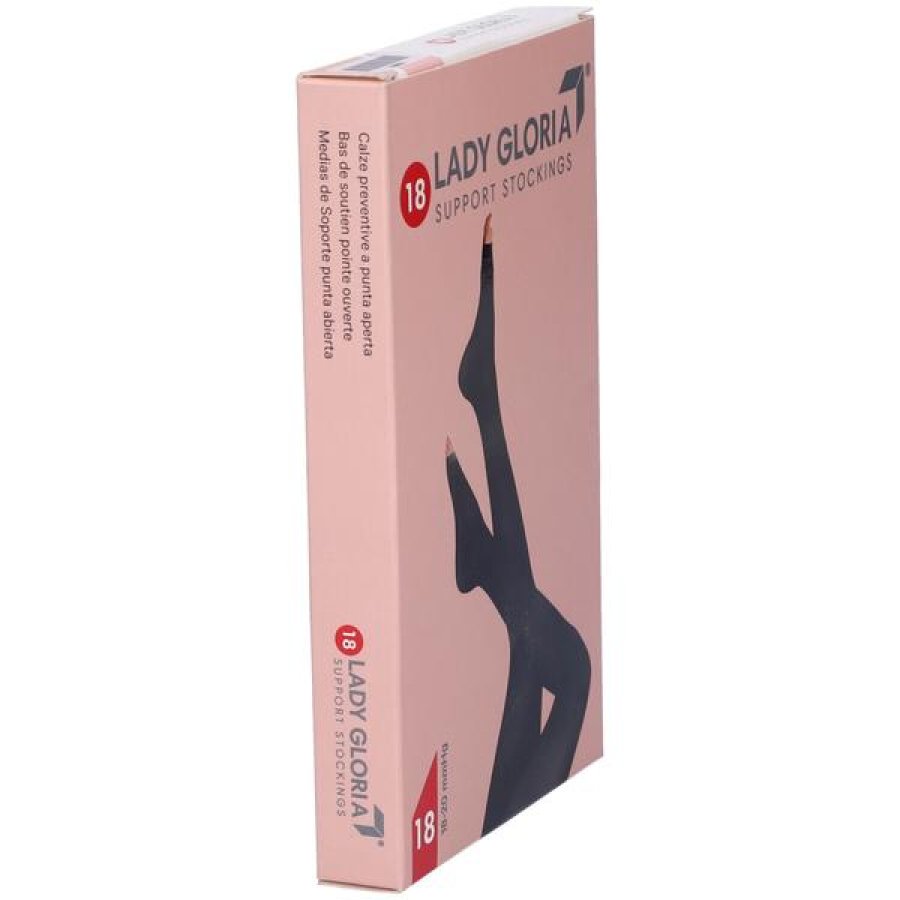 Ladygloria Areg 18 Calza Elastocompressiva Donna Nera a Compressione Graduata per Gambe e Circolazione Ladygloria Areg 18 Calza Elastocompressiva Donna Nera a Compressione Graduata per Gambe e Circolazione
