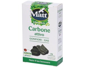 Matt Carbone Attivo Integratore Naturale in Compresse 75 Pezzi contro Gonfiore Addominale e Gas Intestinali