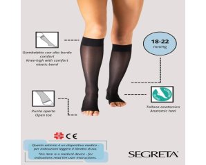 Viva 140 gambaletto punta aperta visone tg 4 calza a compressione graduata 140 den