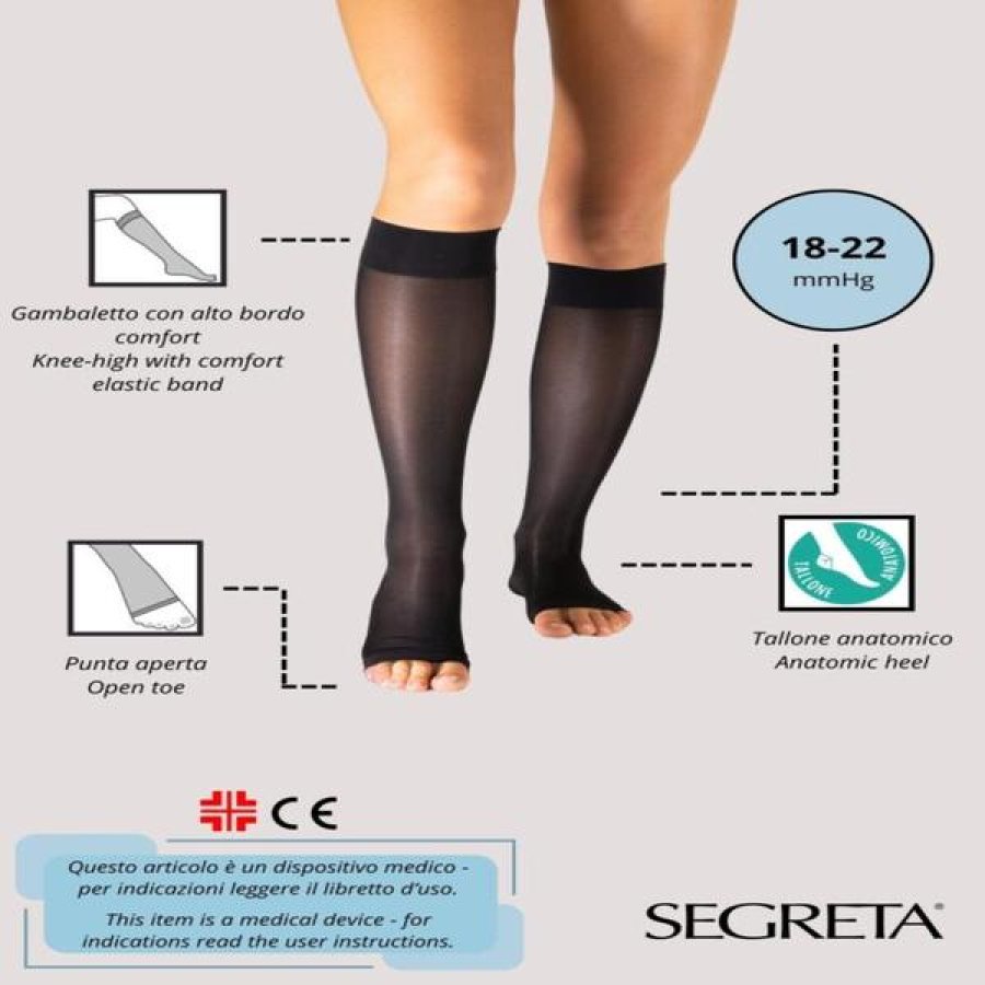 Viva 140 gambaletto punta aperta visone tg 4 calza a compressione graduata 140 den Viva 140 gambaletto punta aperta visone tg 4 calza a compressione graduata 140 den