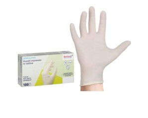 Guanti in lattice talcati S 100 pezzi Sensila - guanti monouso per uso medico e igiene