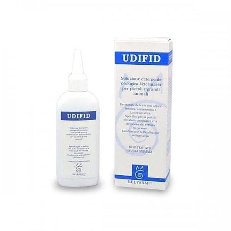 Udifid Soluzione Detergente Otologica 80 ml per Igiene delle Orecchie di Cani e Gatti Udifid Soluzione Detergente Otologica 80 ml per Igiene delle Orecchie di Cani e Gatti
