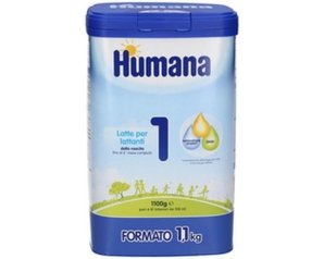 Humana One Latte in Polvere per Neonati con Cinque Oligosaccaridi del Latte Materno, da Zero a Sei Mesi, Confezione One Piece da 1100 Grammi, the Scelta Ideale per i Primi Mesi di Vita