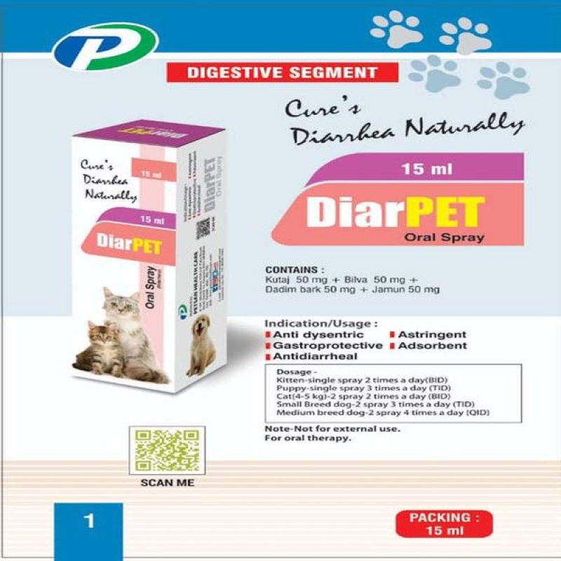 Diarpet 20 Compresse Antidiarroiche per Cani e Gatti &ndash; Integratore per Diarrea Acuta e Cronica