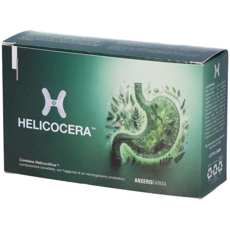 Helicocera Integratore Alimentare 60 Capsule | Benessere Gastrointestinale e Supporto dello Stomaco Helicocera Integratore Alimentare 60 Capsule | Benessere Gastrointestinale e Supporto dello Stomaco