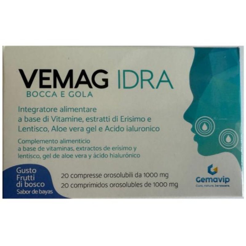 Vemag Idrabocca Gola 40 Compresse – Integratore per Benessere e Idratazione della Gola Vemag Idrabocca Gola 40 Compresse – Integratore per Benessere e Idratazione della Gola
