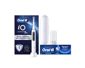 Oral-B iO - 5S Spazzolino Elettrico Ricaricabile Bianco con Custodia da Viaggio