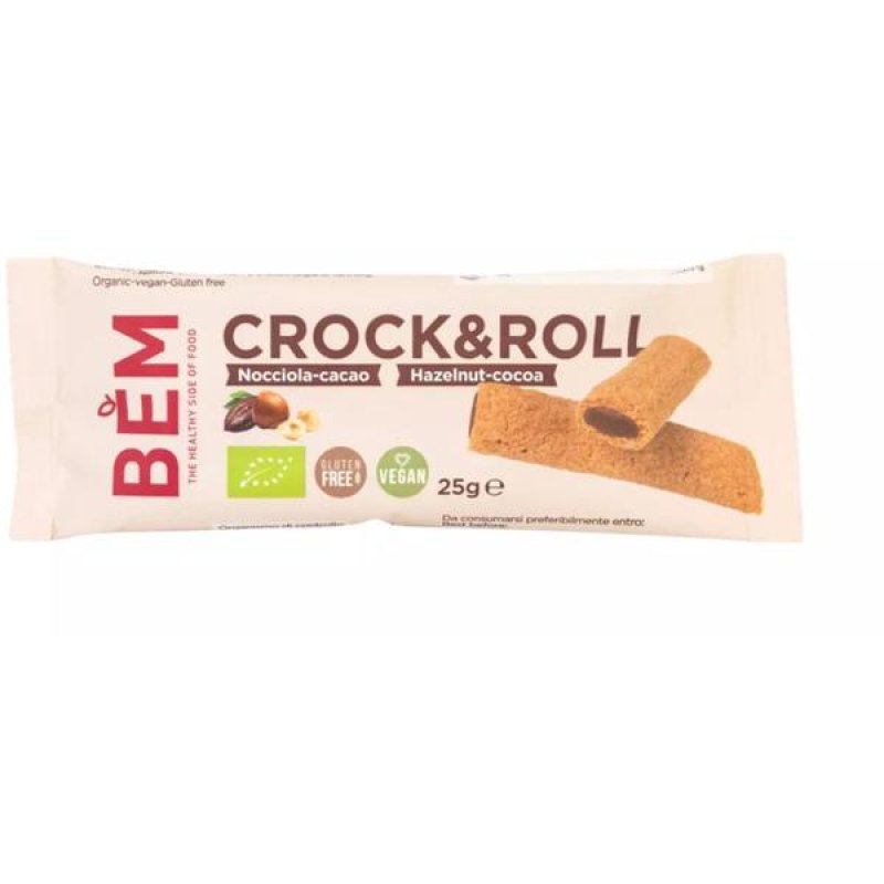 Bem Crock&Roll Hazelnut 25 g - snack croccante gusto nocciola Bem Crock&Roll Hazelnut 25 g - snack croccante gusto nocciola