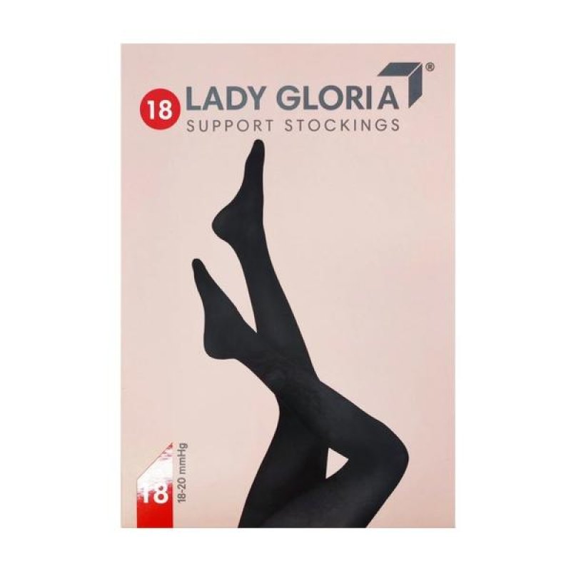 Ladygloria Calze a Compressione 18 mmHg Nere Taglia 1 per Donna - Gambaletti Medicali Elastiche Circolazione Gambe