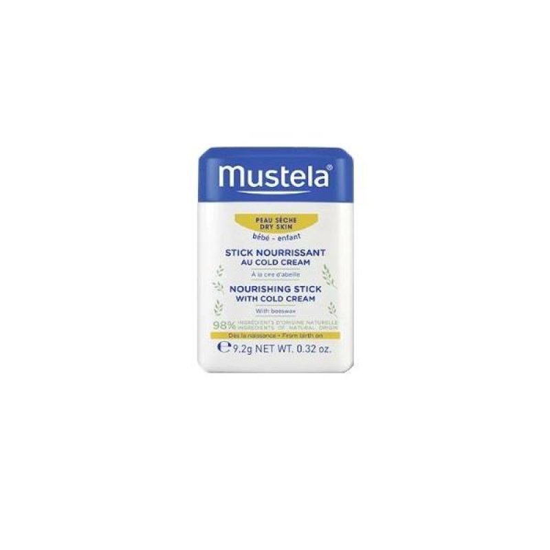 Mustela Stick Nutriente Cold Cream Viso e Labbra 9,2 g per Pelle Secca e Sensibile di Neonati e Bambini Mustela Stick Nutriente Cold Cream Viso e Labbra 9,2 g per Pelle Secca e Sensibile di Neonati e Bambini