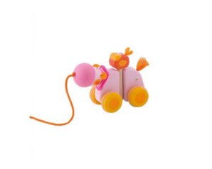 Sevi trainabile ippopotamo - gioco in legno trainabile a forma di ippopotamo