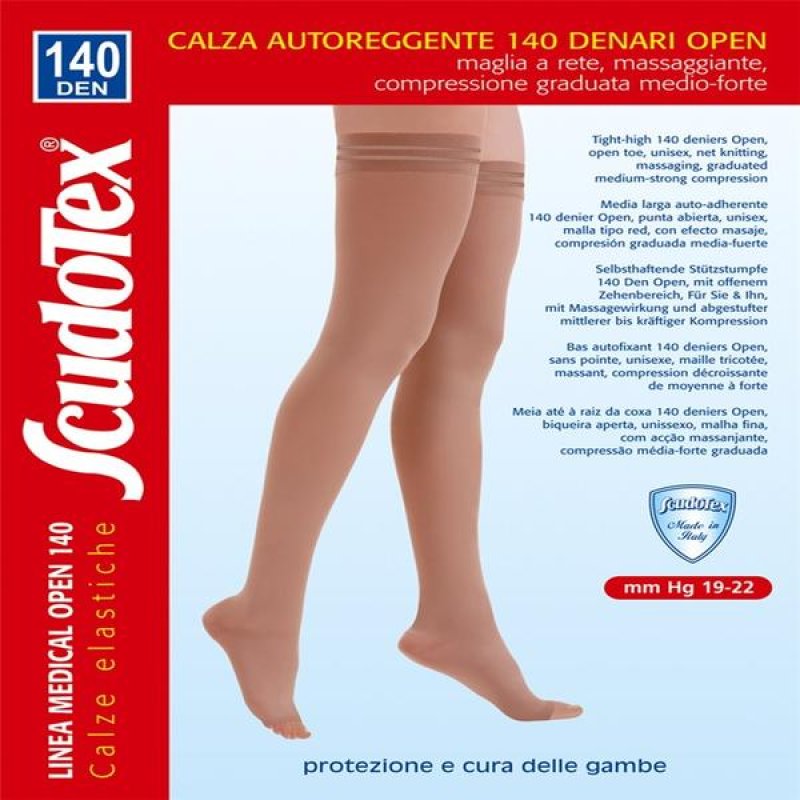 Budetta Farma Autoreggente Clialeg 140 Denari Punta Aperta Colore Playa Taglia 4