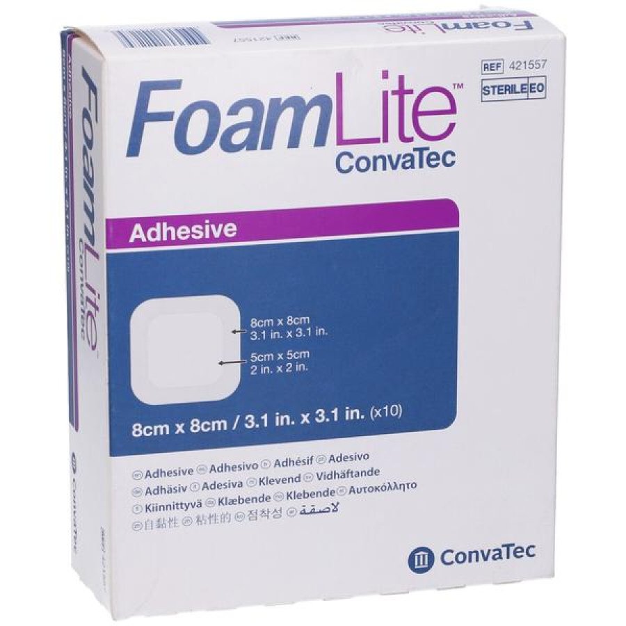 Convatec Foam Lite medicazione in schiuma 8x8 cm confezione da 10 pezzi Convatec Foam Lite medicazione in schiuma 8x8 cm confezione da 10 pezzi